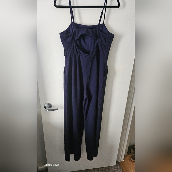 Blue Jumpsuit with Flowing Silhouette - Picture 7 of 7